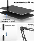 Details of One Second Magnetic Bedside Phone Holder With Adjustable Arm showing heavy duty solid base, adjustable height, and boom arm.