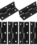 Black Stainless Steel Folding Butt Hinges 10 Pack With Screws for Wooden Box Doors flat opening design