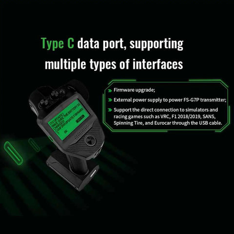 10 Channel RC Transmitter With 11 Channel Receiver 2.4GHz LCD Display Remote Controller showcasing Type C port upgrade