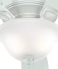 Close-up of LED light kit on Low Profile 48 Inch White Ceiling Fan With LED Light Kit And Pull Chain Whisper Wind Motor For Quiet Operation Reversible Multi Speed Airflow Modern Look For Living Rooms And Bedrooms
