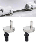 Close-up of Six Pack Toilet Seat Top Fix Hinges For Quick Fit And Soft Release on porcelain toilet, durable and secure fit