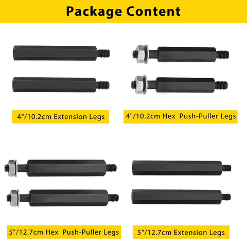 Heavy Duty 5 Ton Bearing Puller Set, 14 Piece Separator Kit With 2 Inch And 3 Inch Bearing Splitters components