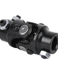 Heavy Duty 3/4 Inch Double D Steering Shaft U Joint Kit Featuring 36 Spline Weld On Ends, showing black metal construction.