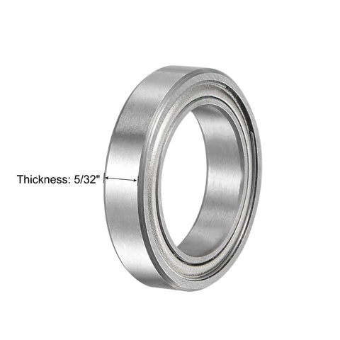 3 Pack Ball Bearing Kit For 1/2 Inch Shank Router Bits With 1/2 Inch ID And 3/4 Inch OD Chrome Steel Bearings, side view showing thickness