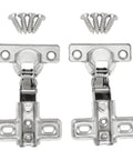 Soft Close Damper Hinges 2 Pack For Kitchen Cabinets 25mm Overlay Full Or Half Overlay Inline Mount Stainless Steel Cabinet Door Hardware For Smooth Quiet Closing displayed with screws