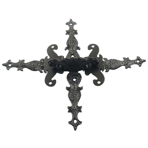 Antique Black T Strap Door Hinges Set 4.45 By 2.72 Inches Vintage Medieval Hardware Zinc Alloy Rust Resistant For Barn Doors Gates And Farmhouse Decor