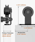 5Ft Sliding Barn Door Hardware Kit With Track, Handle, And Floor Guide For Single Door Heavy Duty Solid Steel With Black Powder Coated Finish Anti Corrosion Includes Rails, Spacers, Rollers And Door Stops close-up view of roller and fit details