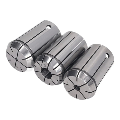 Rock Solid 3Pcs OZ25 Spring Steel Collet Chuck Set With Wrench For Precision Milling CNC Lathe And Engraving Tools features three sizes of collets.