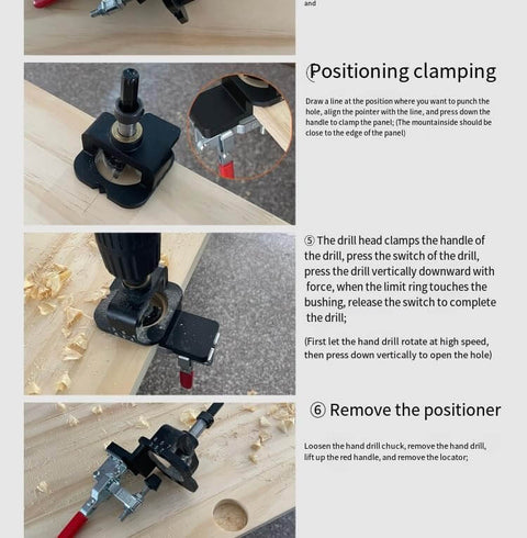 35mm Hinge Drilling Guide for Cabinets and Doors used on wood for precise 35mm hinge installations with adjustable telescoping design.