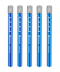 Five blue dry diamond core drill bits, 3/16-inch diameter, round shank, for ceramic tile, granite, marble, glass