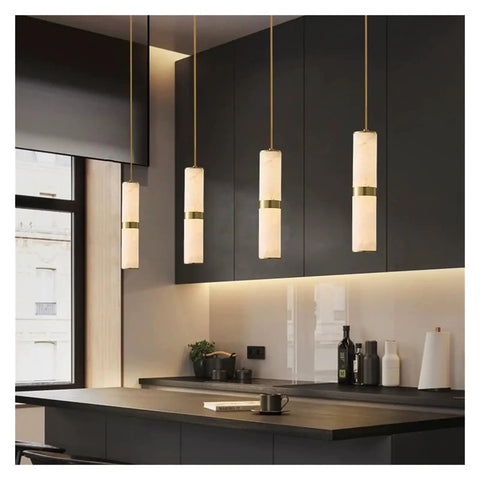 Modern Marble Small Pendant Light for Bedroom Bedside Bar Living Room Art Gallery Hanging Pendant Lamp Home Decoration Fixture in kitchen.