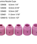 TIG Welding Torch 37 Piece Gas Lens Kit Accessories, alumina nozzle cups in sizes 4 to 8, for DB SR WP 9 20 25 TIG Torch.