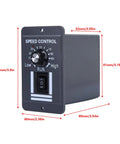 12V To 60V 40A DC Motor Speed Controller With PWM, Forward And Reverse CW CCW Reversible Switch, front view with dimensions