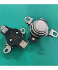 Heavy Duty Dryer High Limit Thermostat D510701 L225-40F For Safe Fast Drying With Precise Thermal Cutoff That Kicks In When Temps Go Too High Keeping Your Dryer From Overheating During Big Loads. black and silver dryer thermostat with metal terminals