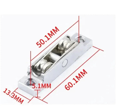 Rock Solid Zinc Alloy Replacement Rollers For Sliding Doors And Windows Super Smooth Glide Track System Quick Mount Hardware No Sweat Double Wheel Balance Adjustment Cabinet Sliding Glass Door Gear Kit with measurements.