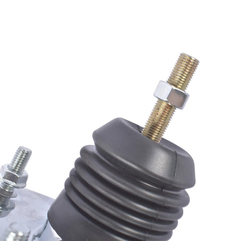 Close-up of the bolt section on a 7 Inch Chrome Brake Booster And Master Cylinder Replacement Kit With Disc Drum Valve For Chevy Bel Air 1955 1956 1957 Fits One-Fifty And Two-Ten Series Bolt-On Upgrade.