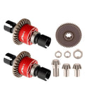 Beefed Up Alloy Front And Rear Differential And Spur Input Gear Kit For HyperGO 1/16 And 1/14 Rc Cars Red Upgrade
