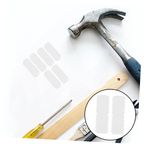 100 Pcs Nylon Hidden Fasteners And Double Headed Furniture Connectors on a work surface with tools for DIY projects.
