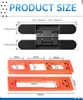 Universal Concealed Door Hinge Installation Kit With Guide Template Jig For Cabinets size dimensions shown, including measurements in inches and millimeters.