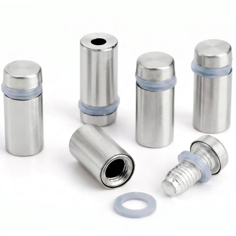 Pro Grade Stainless Steel 60 Pcs Standoff Screws Half Inch By One Inch Mounting Hardware For Glass and Acrylic Frames display