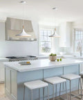 White Farmhouse Barn Pendant Light Big Retro Industrial Chandelier For Kitchen Island Ceiling Hung Lamps Mid Century Modern Swag