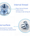 Quarter Inch By Twenty Thread Four Pronged Tee Nuts 100 Pack Zinc Plated Steel Built To Last Easy Install Wood Insert Nuts