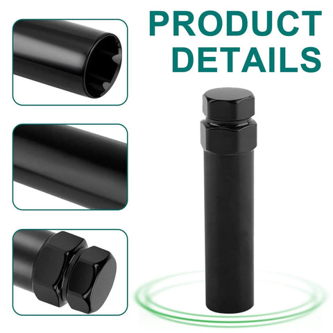 Six Spline Lug Nut Socket With Wheel Lock Key Removal Tool Pro Grade Replacement For Aftermarket Six Spline Lug Nuts black steel