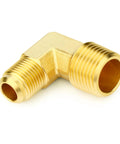 Dope Brass Tube Fitting Elbow Adapter Three Eighths Inch Flare To One Half Inch NPT Male Two Pack Corrosion Resistant Pipe Fitting