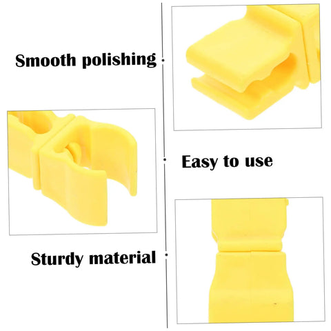 Close-up of yellow All Weather Game Ready Football Goal Connector Clips Durable Fixing Clips for Dog Training Rings