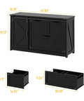 Rustic Farmhouse File Cabinet With Sliding Barn Door For Home Office Storage Heavy Duty Filing Stand dimensions and three drawers.