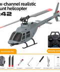 1/42 Scale Bell 206 RC Helicopter With 2.4G 4CH Flybarless Mini 3D Stunt Model, remote control and accessories