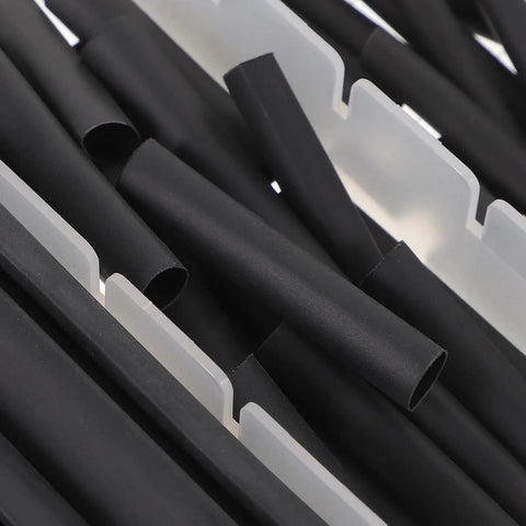 Premium 127 Piece Heat Shrink Tube Kit With Polyolefin Electrical Sleeves For Capacitors And Data Lines To Stop Breakage And Extend Lifespan Perfect For Indoor D I Y Fixes And Wiring Repairs. black polyolefin heat shrink tubes in assorted sizes