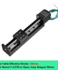 Rock Solid Motorized Slide Table With T Type Linear Guide Rail Stage and Mini Sliding Platform, 100mm stroke.