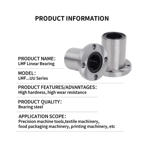 Round Flange Linear Motion Bearing LMF6UU 30UU With Anti Rust Plating Half Pack Pro Grade Smooth Glide For CNC Machines And 3D Printers Durable Precision Bearing For Easy Install And Quiet Operation, bearing steel