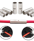 88 Piece Beefy Heavy Duty Heat Shrink Butt Connector Set For High Current Car Audio And Marine Wiring Waterproof Pure Copper Splice Kit With 4 6 8 AWG Connectors For Power And Ground Cables, showing connectors and crimping.