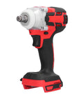 This 18V Cordless Impact Wrench Rocking The House With A Badass Brushless Motor Cranking Out 250Nm Of Serious Torque For Construction Sites And Auto Repair Jobs Its Totally Wire-Free So You Can Get It Done Anywhere Without Hassles This Tool Is Gotta Have, red and black design, side view