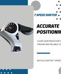 Right Thumb Trigger Shifter For 7 Speed Bikes, SL-TX50-7R Gear Lever showing ergonomic design and clear gear indicator.