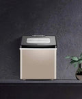 Slick Portable Desktop Electric Ice Maker For Home Bar Or Kitchen Counter Quick Freeze Cycle with black lid and clear top.