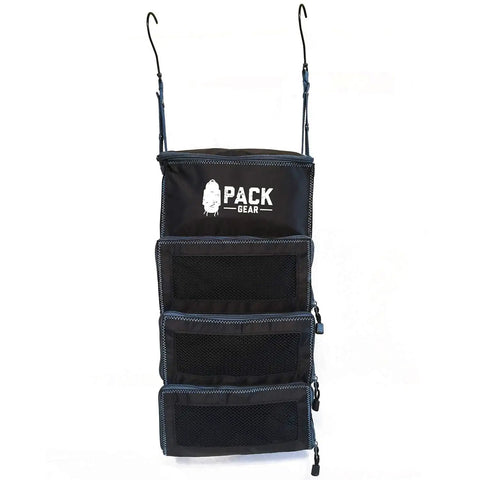 Hanging Carry On Organizer For Travel, Standard Luggage Closet Organizer with mesh windows, black small, hanging view