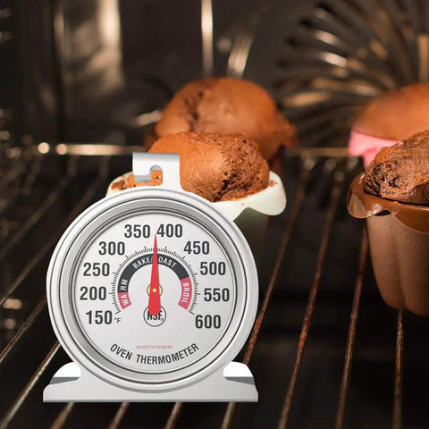 Large Dial Oven Thermometer For Gas And Electric Ovens And Grills Ready To Read Temp From 150 To 600 Degrees F with muffins