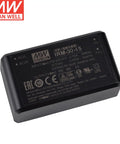 Beefy 30W AC-DC Power Module With 5V Output For PCB Mount Or Screw Terminal 5V 6A IRM-30-5ST black casing close-up view