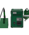 Back view of the 2 In 1 Hot Air Rework Station With LED Display Soldering Iron Lead-Free Desoldering Tool SMD Repair Soldering Combo.