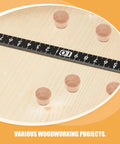 Khaki Wood Plugs Set For Woodworking And Diy Projects Natural Finish Hardwood Hole Caps with measuring tape on wood surface