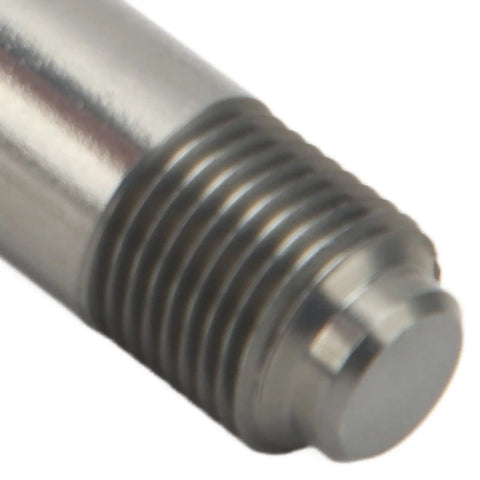 Close-up of the grooved shaft of Premium Aluminum Alloy Wheel Alignment Pin Set For Tire Repair And Rim Work.