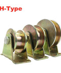 Beefy Heavy Duty H-Groove Grooved Wheel Caster For Square Tubes And Sliding Doors, Rigid Steel Track Wheel, Double Bearings