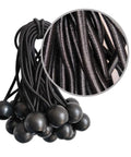 Heavy Duty Black Bungee Cords 4 Inch 50 Pack For Tarp Canopy Shelter Wall Pipes UV Resistant Stretch To 8 Inches Easy Tie Down Cords For Outdoor Use Weatherproof Ball Ends Durable Rubber Ideal For Tents Tarps Canopies And More