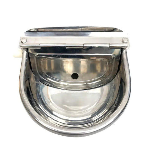 Built Tough Automatic Water Trough For Dogs And Livestock Featuring Rust Proof 304 Stainless Steel Bowl close-up view of the bowl.
