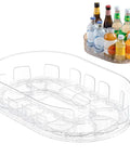 Rotating Condiment And Spice Organizer Turntable For Kitchen And Refrigerator PET Construction With Removable Tray
