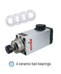 Badass 6KW Spindle Motor Kit Paired With 7.5KW VFD Inverter For CNC Router Jobs featuring 4 ceramic ball bearings.
