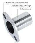 Universal 2 Inch ID To 2 Inch ID Exhaust Flange Repair Pipe Kit Crafted From Heavy Duty 304 Stainless Steel slaps right on, showing polished finish.